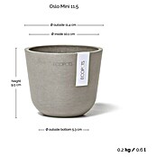 Ecopots Oslo Pflanztopf Mini (Außenmaß (Ø x H): 11,5 x 10 cm, Kunststoff, Braungrau) | BAUHAUS