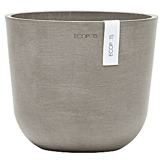 Ecopots Oslo Pflanztopf Mini (Außenmaß (Ø x H): 19 x 16,5 cm, Kunststoff, Braungrau)