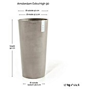 Ecopots Amsterdam Pflanzsäule rund High (Außenmaß (Ø x H): 49,8 x 91 cm, Kunststoff, Taupe) | BAUHAUS