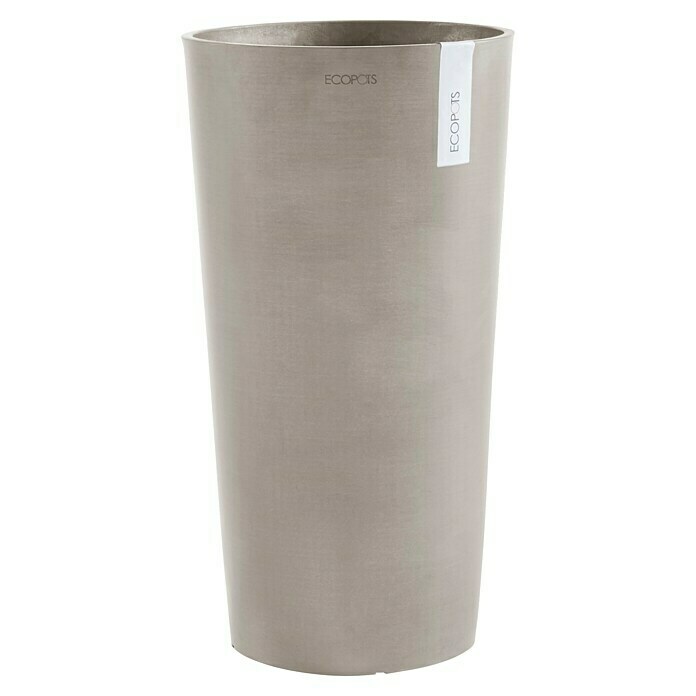 Ecopots Amsterdam Pflanzsäule rund High (Außenmaß (Ø x H): 49,8 x 91 cm, Kunststoff, Taupe) | BAUHAUS