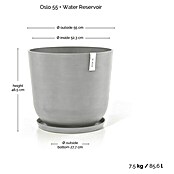 Ecopots Oslo Pflanztopf mit Wasserspeicher (Außenmaß (Ø x H): 55 x 47,9 cm, Kunststoff, Weißgrau) | BAUHAUS