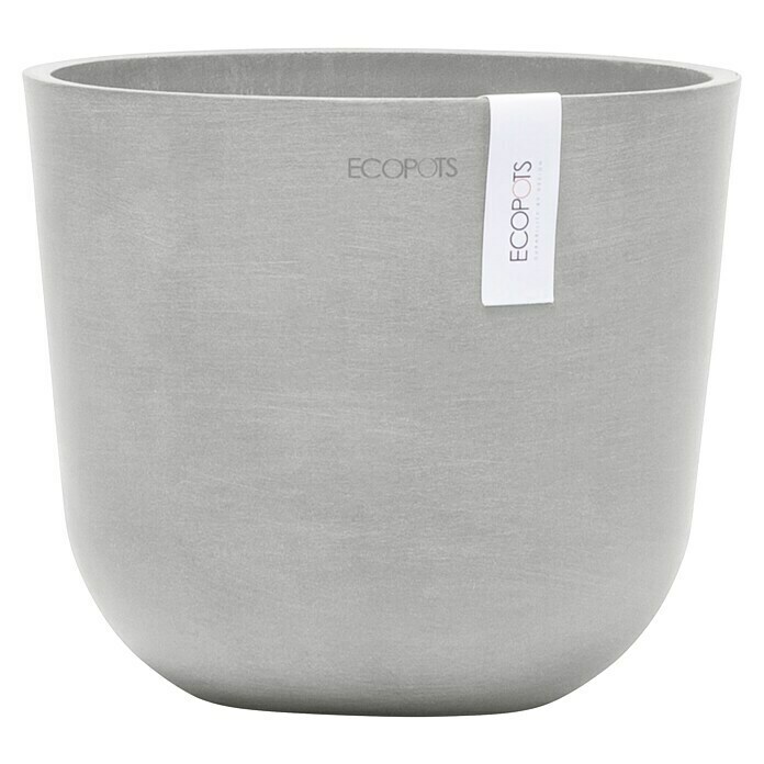 Ecopots Oslo Pflanztopf Mini (Außenmaß (Ø x H): 19 x 16,5 cm, Kunststoff, Weißgrau) | BAUHAUS