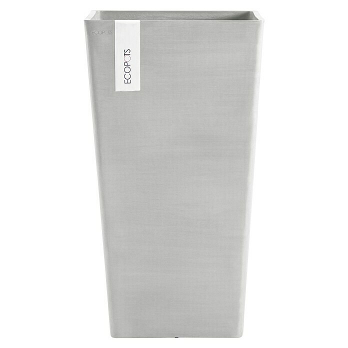 Ecopots Rotterdam Pflanzsäule eckig (Außenmaß (L x B x H): 30,5 x 30,5 x 50,5 cm, Kunststoff, Weiß, Grau) | BAUHAUS