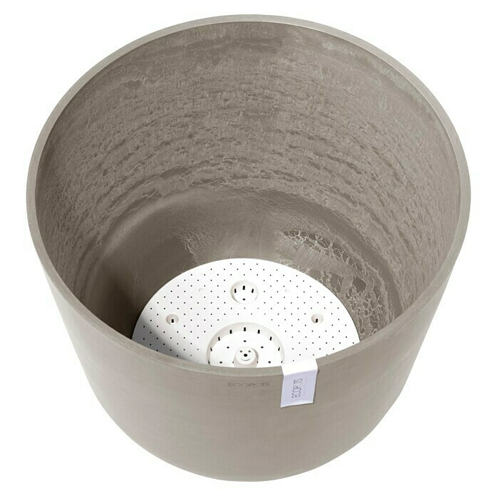 Ecopots Oslo Pflanztopf mit Wasserspeicher (Außenmaß (Ø x H): 55 x 47,9 cm, Kunststoff, Braungrau) | BAUHAUS