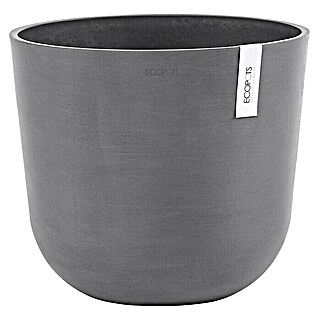 Ecopots Oslo Pflanztopf mit Wasserspeicher (Außenmaß (Ø x H): 35 x 47,9 cm, Kunststoff, Grau)