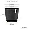 Ecopots Oslo Pflanztopf mit Wasserspeicher (Außenmaß (Ø x H): 35 x 40,5 cm, Kunststoff, Dunkelgrau) | BAUHAUS