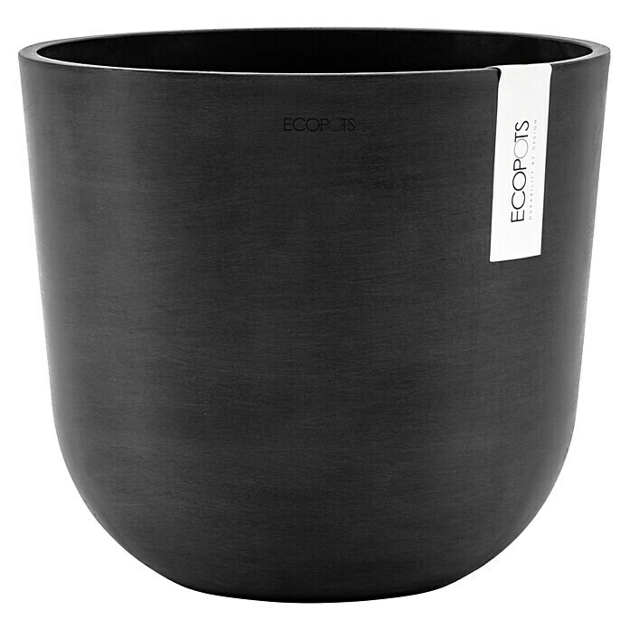 Ecopots Oslo Pflanztopf mit Wasserspeicher (Außenmaß (Ø x H): 25 x 21,8 cm, Kunststoff, Dunkelgrau) | BAUHAUS