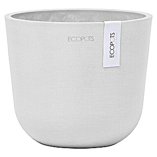 Ecopots Oslo Pflanztopf Mini (Außenmaß (Ø x H): 16 x 14 cm, Kunststoff, Weiß)