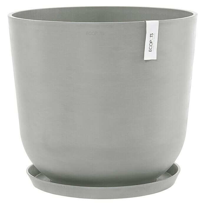 Ecopots Oslo Pflanztopf mit Wasserspeicher (Außenmaß (Ø x H): 55 x 47,9 cm, Kunststoff, Weißgrau) | BAUHAUS