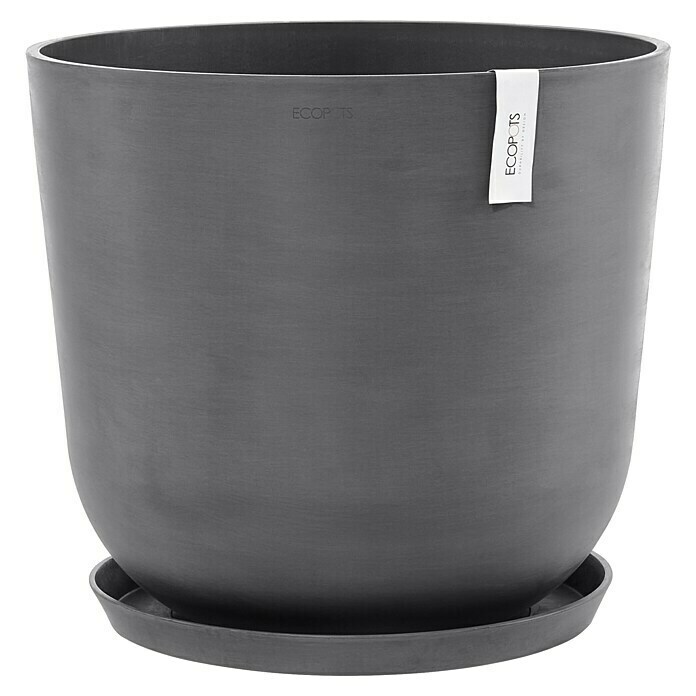 Ecopots Oslo Pflanztopf mit Wasserspeicher (Außenmaß (Ø x H): 55 x 47,9 cm, Kunststoff, Grau) | BAUHAUS