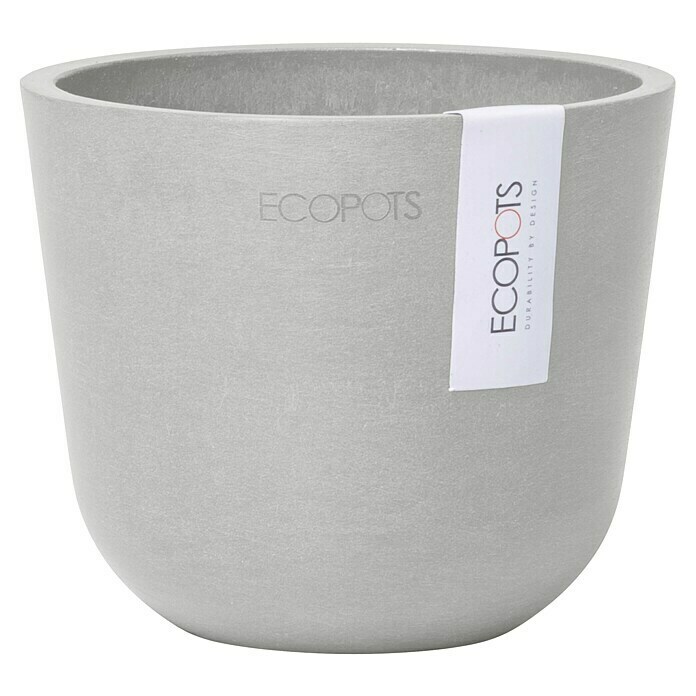 Ecopots Oslo Pflanztopf mit Wasserspeicher (Außenmaß (Ø x H): 11,5 x 10 cm, Kunststoff, Weißgrau) | BAUHAUS