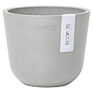 Ecopots Oslo Pflanztopf mit Wasserspeicher (Außenmaß (Ø x H): 11,5 x 10 cm, Kunststoff, Weißgrau)