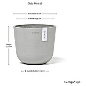 Ecopots Oslo Pflanztopf Mini (Außenmaß (Ø x H): 16 x 14 cm, Kunststoff, Weißgrau) | BAUHAUS