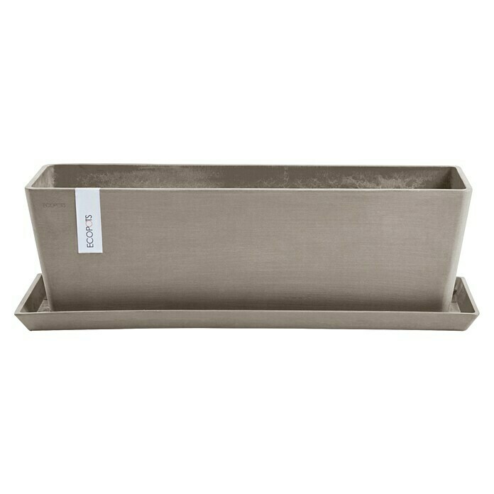 Ecopots Bruges Pflanzkasten mit Wasserreservoir (Außenmaß (L x B x H): 55,3 x 16,5 x 17,5 cm, Kunststoff, Braungrau) | BAUHAUS