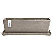 Ecopots Bruges Pflanzkasten mit Wasserreservoir (Außenmaß (L x B x H): 55,3 x 16,5 x 17,5 cm, Kunststoff, Braungrau) | BAUHAUS
