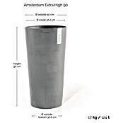 Ecopots Amsterdam Pflanzsäule rund High (Außenmaß (Ø x H): 49,8 x 91 cm, Kunststoff, Grau) | BAUHAUS