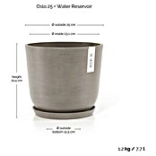 Ecopots Oslo Pflanztopf mit Wasserspeicher (Außenmaß (Ø x H): 25 x 21,8 cm, Kunststoff, Braungrau) | BAUHAUS