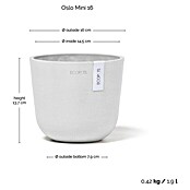 Ecopots Oslo Pflanztopf Mini (Außenmaß (Ø x H): 16 x 14 cm, Kunststoff, Weiß) | BAUHAUS