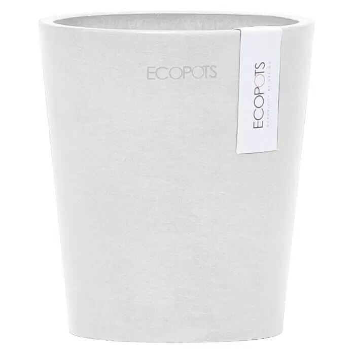 Ecopots Orchideentopf Morinda - Außenmaß (Ø x H): 11 x 12,5 cm, Kunststoff, Weiß - Weißer, strukturierter ECOPOTS Pflanztopf mit Markenetikett.