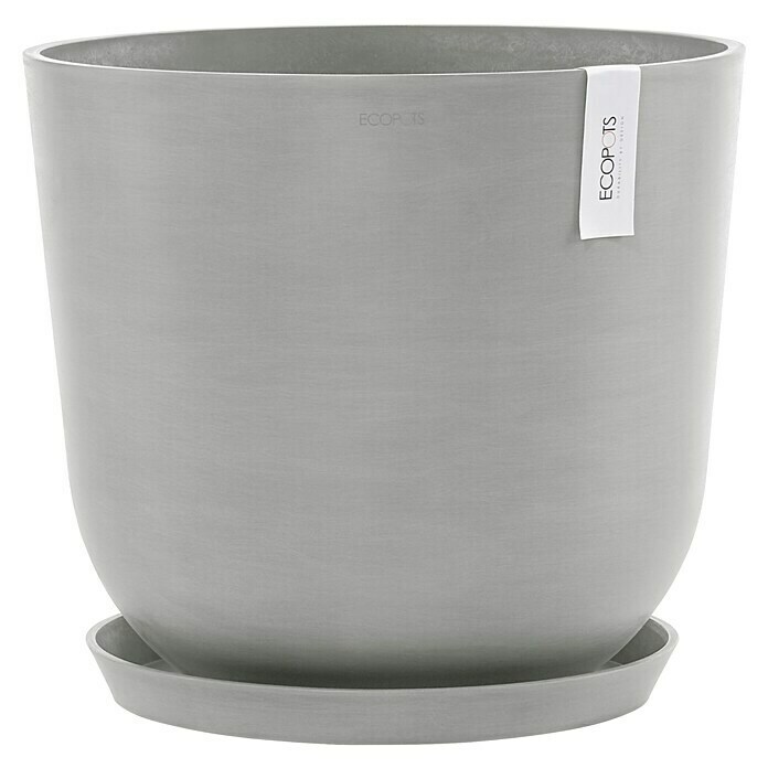 Ecopots Oslo Pflanztopf mit Wasserspeicher (Außenmaß (Ø x H): 45 x 39,2 cm, Kunststoff, Weißgrau) | BAUHAUS