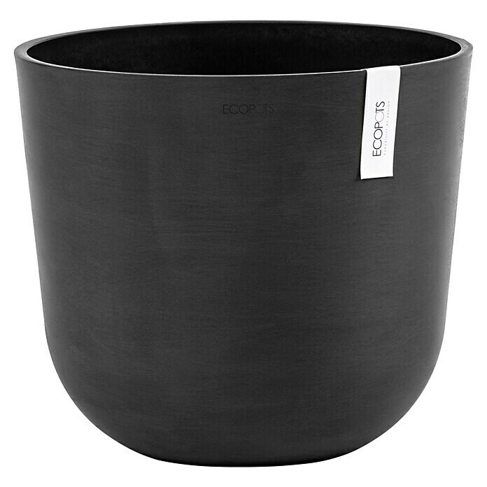 Ecopots Oslo Pflanztopf mit Wasserspeicher (Außenmaß (Ø x H): 35 x 47,9 cm, Kunststoff, Dunkelgrau) | BAUHAUS