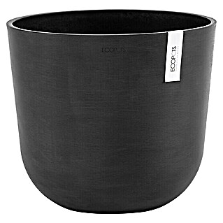 Ecopots Oslo Pflanztopf mit Wasserspeicher (Außenmaß (Ø x H): 35 x 47,9 cm, Kunststoff, Dunkelgrau)