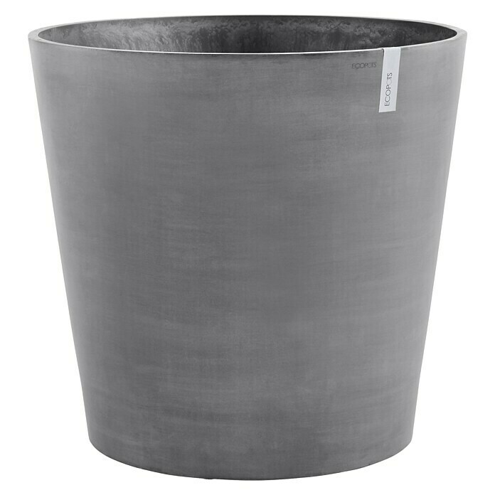 Ecopots Amsterdam Pflanzkübel rund Wheels (Außenmaß (Ø x H): 100,2 x 88,7 cm, Kunststoff, Grau, Ausstattung Pflanzgefäß: Rollen) | BAUHAUS