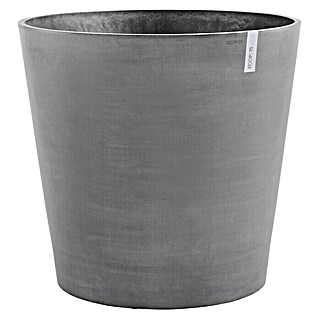 Ecopots Amsterdam Pflanzkübel rund Wheels (Außenmaß (Ø x H): 100,2 x 88,7 cm, Kunststoff, Grau, Ausstattung Pflanzgefäß: Rollen)