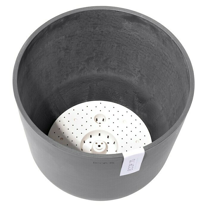 Ecopots Oslo Pflanztopf mit Wasserspeicher (Außenmaß (Ø x H): 35 x 47,9 cm, Kunststoff, Grau) | BAUHAUS