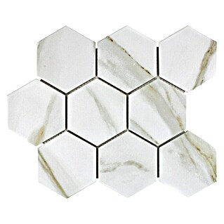 Mozaïektegel Zeshoek Hexa Calacatta CIM HX9 CT (25,6 x 29,55 cm, Marmerwit, Mat)