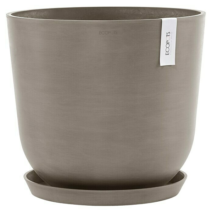 Ecopots Oslo Pflanztopf mit Wasserspeicher (Außenmaß (Ø x H): 45 x 39,2 cm, Kunststoff, Braungrau) | BAUHAUS