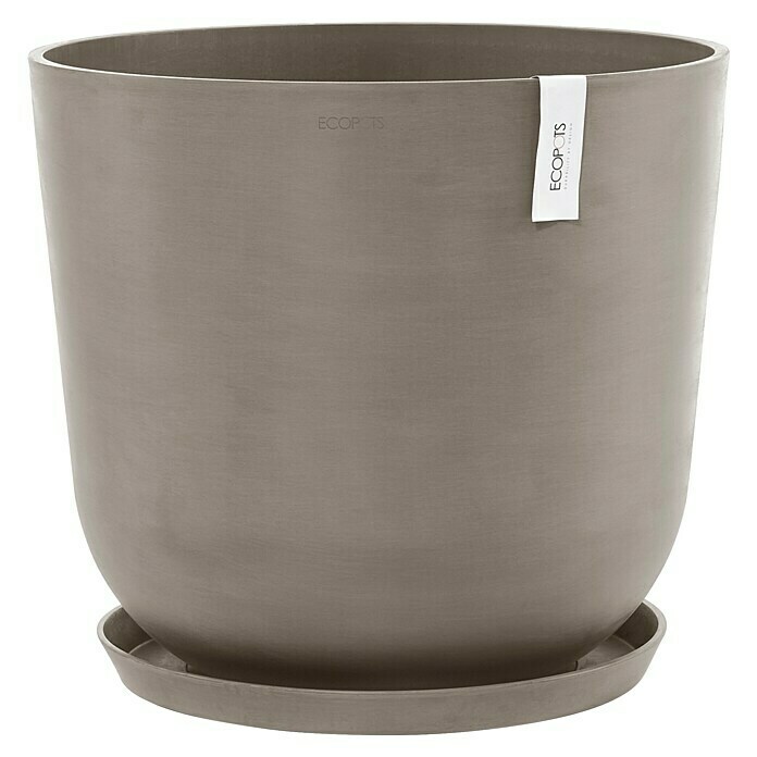 Ecopots Oslo Pflanztopf mit Wasserspeicher (Außenmaß (Ø x H): 55 x 47,9 cm, Kunststoff, Braungrau) | BAUHAUS