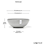 Ecopots Pflanzschale Vienna (Außenmaß (Ø x H): 50 x 18 cm, Weiß Grau) | BAUHAUS