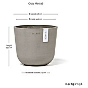 Ecopots Oslo Pflanztopf Mini (Außenmaß (Ø x H): 16 x 14 cm, Kunststoff, Braungrau) | BAUHAUS