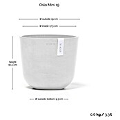 Ecopots Oslo Pflanztopf Mini (Außenmaß (Ø x H): 19 x 16,5 cm, Kunststoff, Weiß) | BAUHAUS