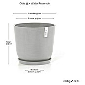 Ecopots Oslo Pflanztopf mit Wasserspeicher (Außenmaß (Ø x H): 35 x 47,9 cm, Kunststoff, Weißgrau) | BAUHAUS