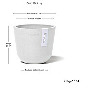 Ecopots Oslo Pflanztopf Mini (Außenmaß (Ø x H): 11,5 x 10 cm, Kunststoff, Weiß) | BAUHAUS