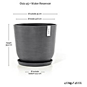 Ecopots Oslo Pflanztopf mit Wasserspeicher (Außenmaß (Ø x H): 45 x 39,2 cm, Kunststoff, Grau) | BAUHAUS