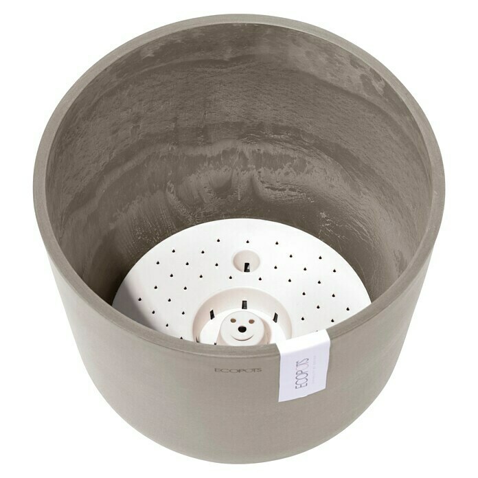 Ecopots Oslo Pflanztopf mit Wasserspeicher (Außenmaß (Ø x H): 25 x 21,8 cm, Kunststoff, Braungrau) | BAUHAUS