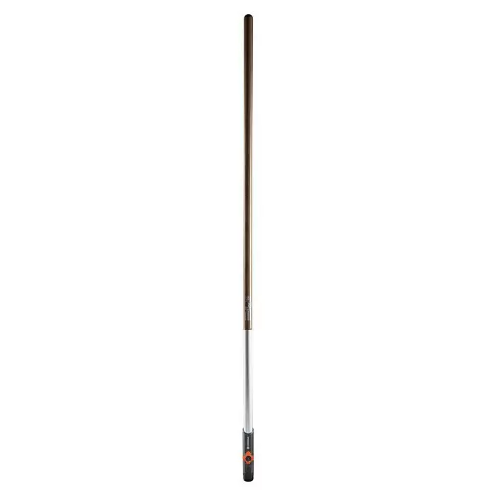 Gardena Combisystem Kleingeräte-Set - 4 -tlg. - Langer braun-weißer Gardena combisystem Stiel mit schwarzem und orangem ergonomischem Griff.