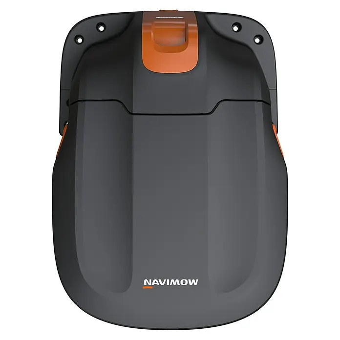 Segway Mähroboter-Garage S1A02E - L x B x H: 820 x 606 x 420 mm, Navimow i Serie - Nahaufnahme eines Navimow-Robotermähers, der ein automatisches und effizientes Rasenmähen ermöglicht.
