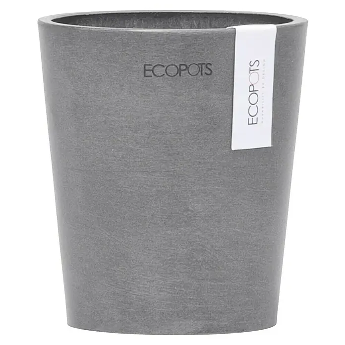 Ecopots Orchideentopf Morinda - Außenmaß (Ø x H): 11 x 12,5 cm, Kunststoff, Grau - Grauer Ecopots Pflanztopf mit dezentem Logo und Etikett. Ein schlichtes Design für Zimmerpflanzen.