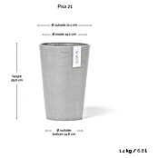 Ecopots Vase Pisa (Ø x H: 21,1 x 29,8 cm, Kunststoff, Weißgrau) | BAUHAUS