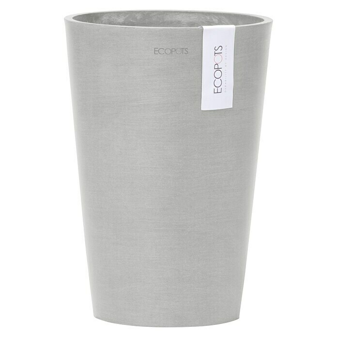 Ecopots Vase Pisa (Ø x H: 14 x 20 cm, Kunststoff, Weißgrau) | BAUHAUS