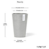 Ecopots Vase Pisa (Ø x H: 17,8 x 25,2 cm, Kunststoff, Weißgrau) | BAUHAUS