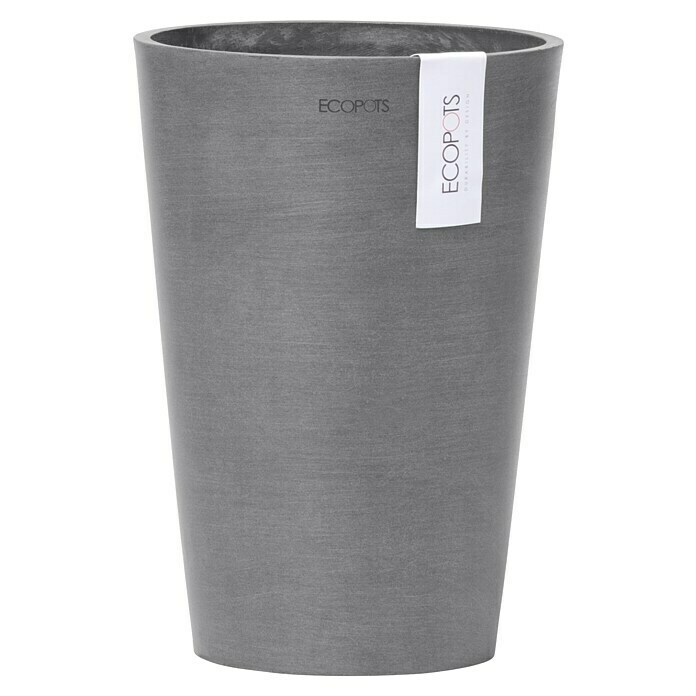 Ecopots Vase Pisa (Ø x H: 17,8 x 25,2 cm, Kunststoff, Grau) | BAUHAUS