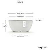 Ecopots Sofia Pflanzschale Oval (L x B x H: 30 x 13 x 13,5 cm, Weiß) | BAUHAUS