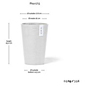 Ecopots Vase Pisa (Ø x H: 17,8 x 25,2 cm, Kunststoff, Weiß) | BAUHAUS