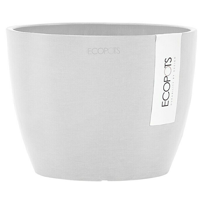 Ecopots Pflanztopf Stockholm (Außenmaß (Ø x H): 16 x 12,5 cm, Kunststoff, Weiß) | BAUHAUS