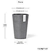 Ecopots Vase Pisa (Ø x H: 14 x 20 cm, Kunststoff, Grau) | BAUHAUS